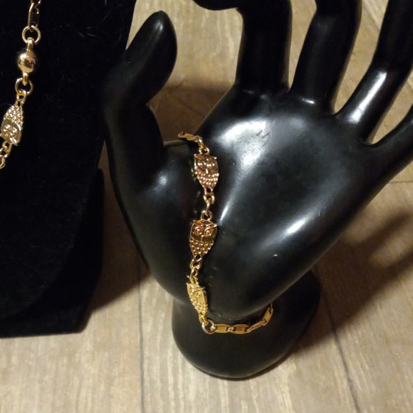 Gold Filled/Layered  Owl Necklace Set NWOT (ORO Laminado) - Picture 2 of 9